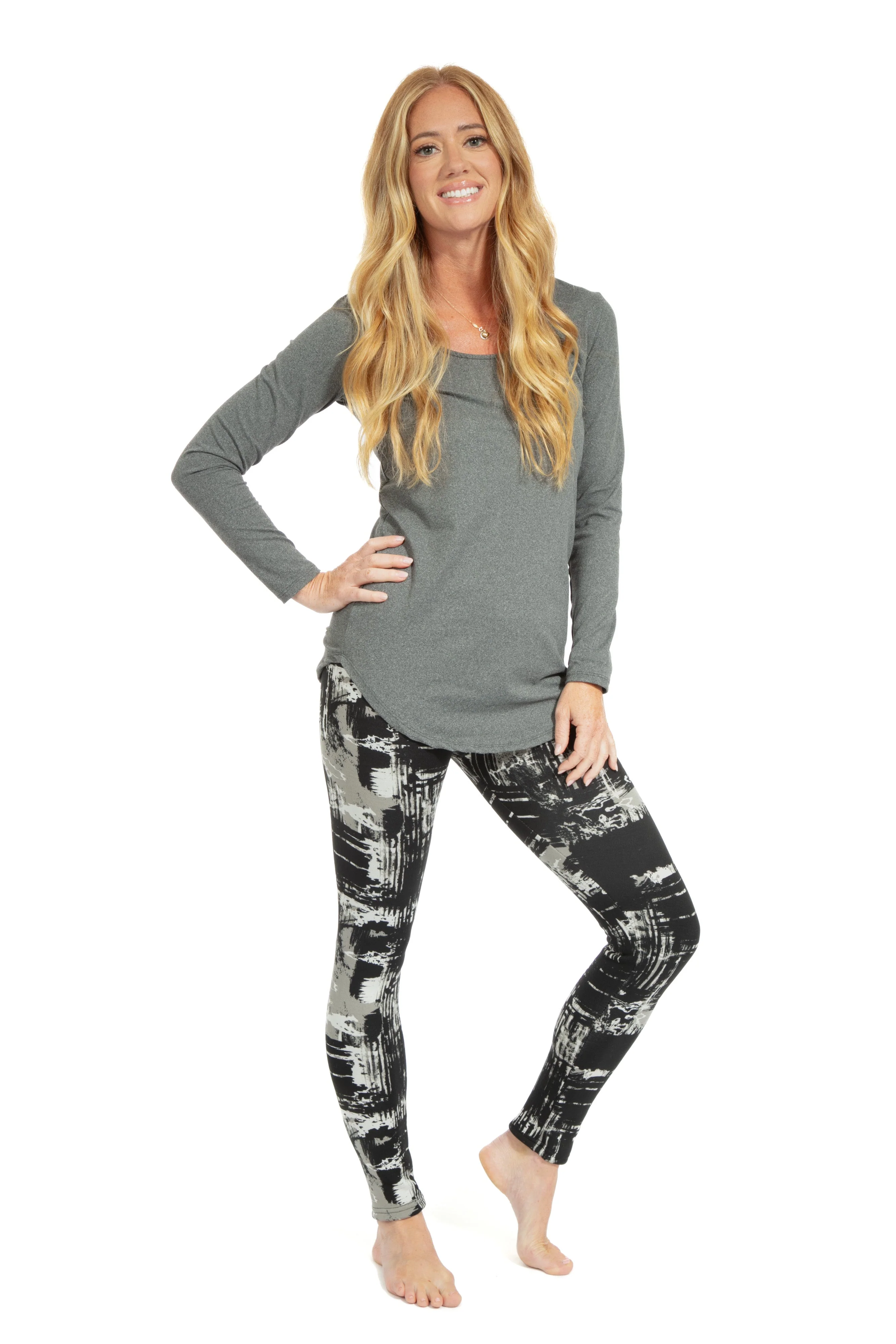 Black & Gray Design - Cozy Lined Leggings - Image 2