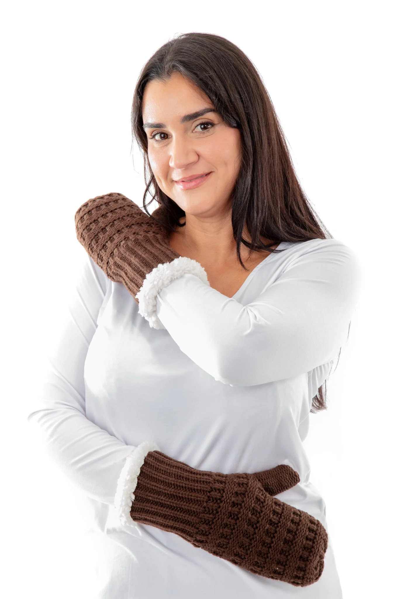 Brown - Cozy Lined Mittens - Image 8