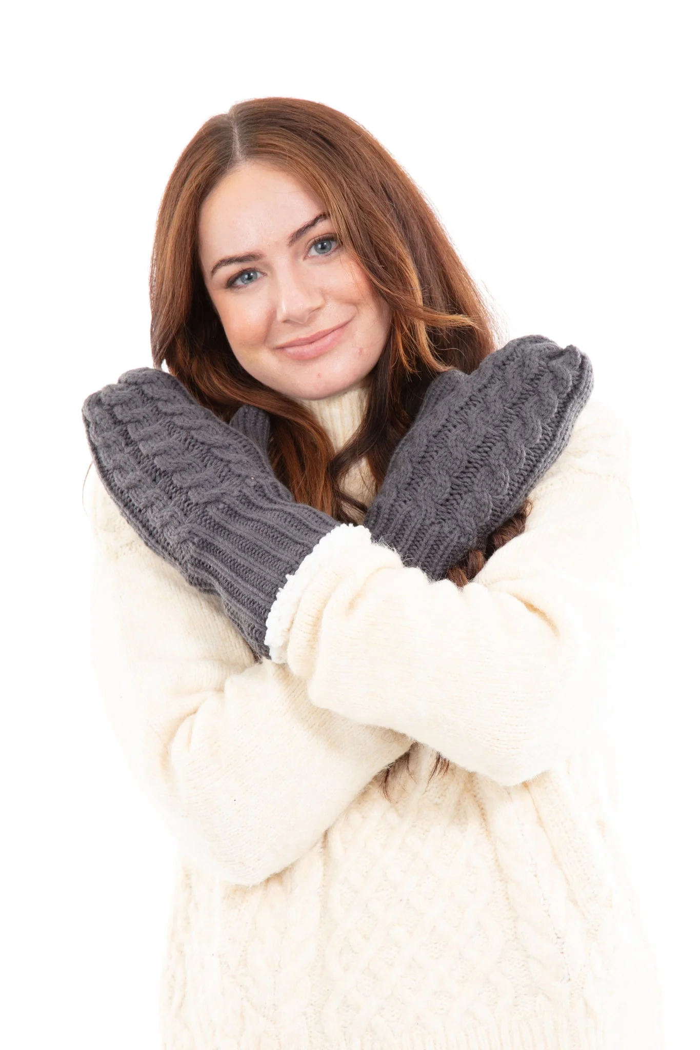 Dark Gray - Cozy Lined Mittens - Image 4
