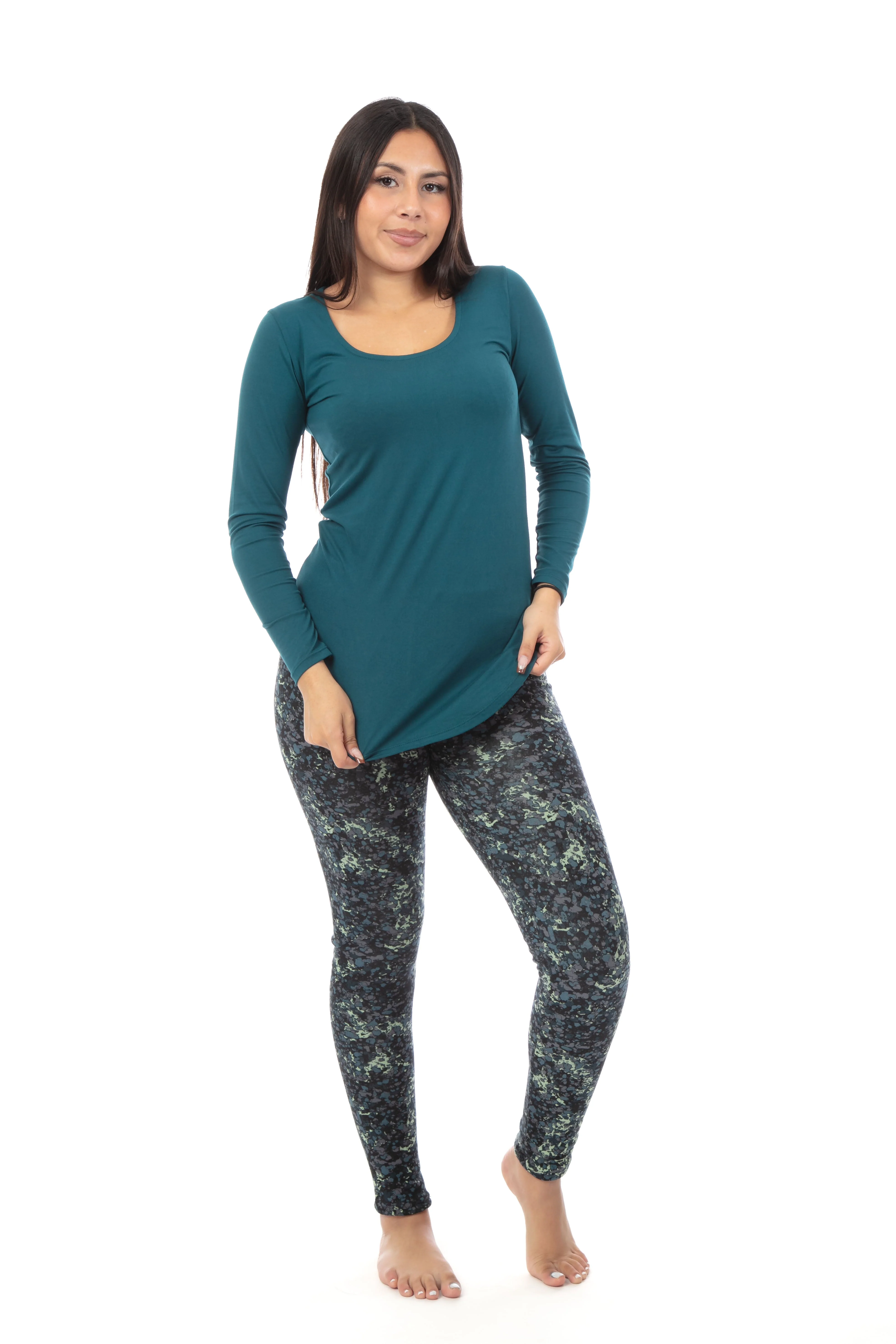 Green Shades - Cozy Lined Leggings - Image 4