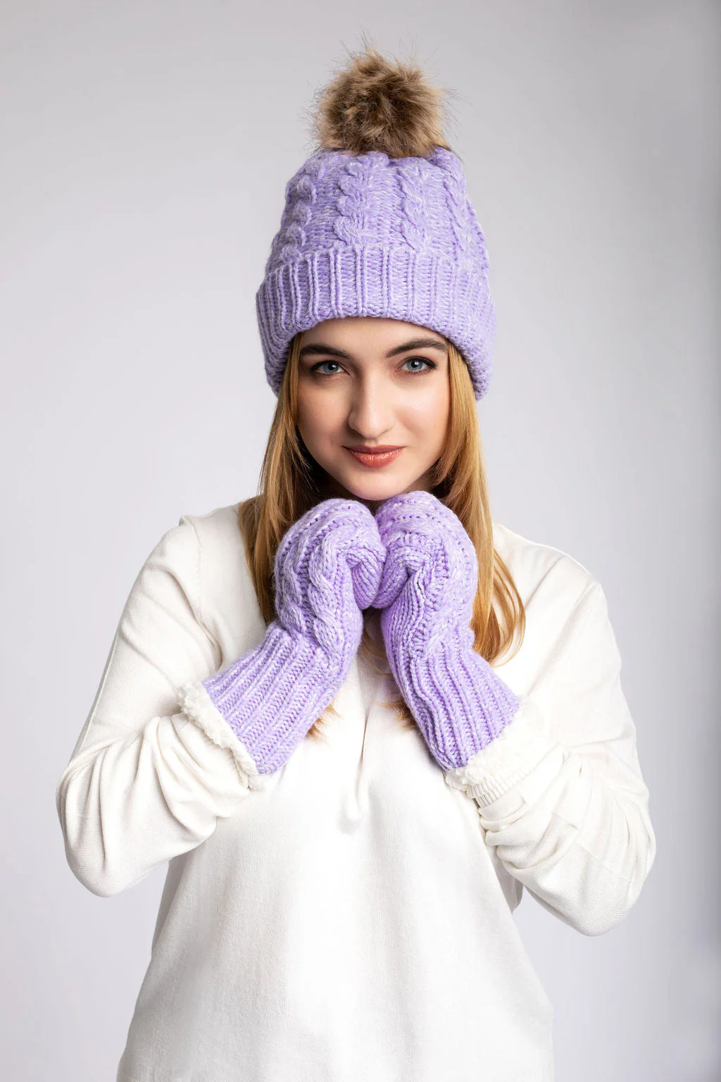 Light Purple - Cozy Lined Mittens - Image 3