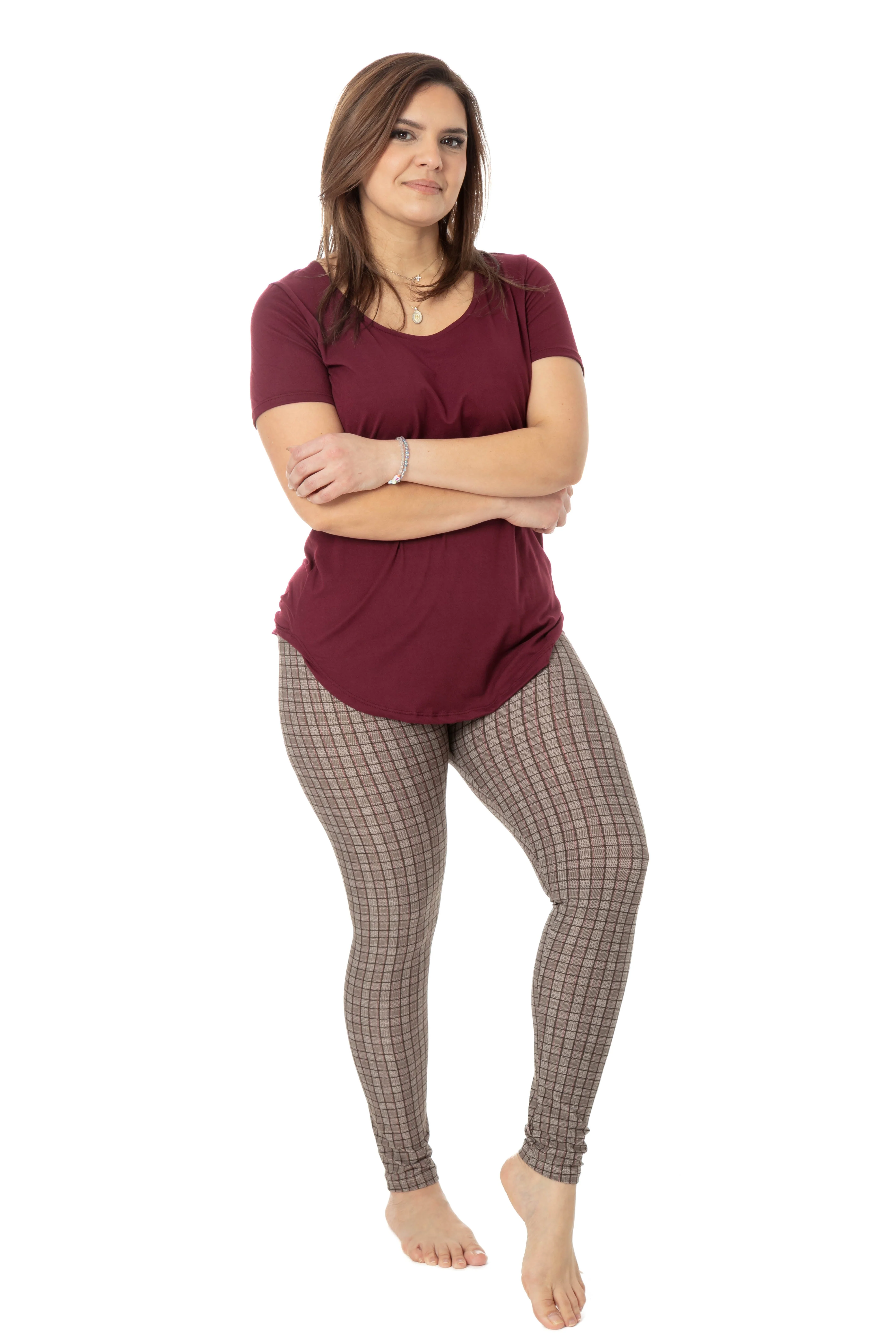 Light Brown Squares - All Season Leggings - Image 2