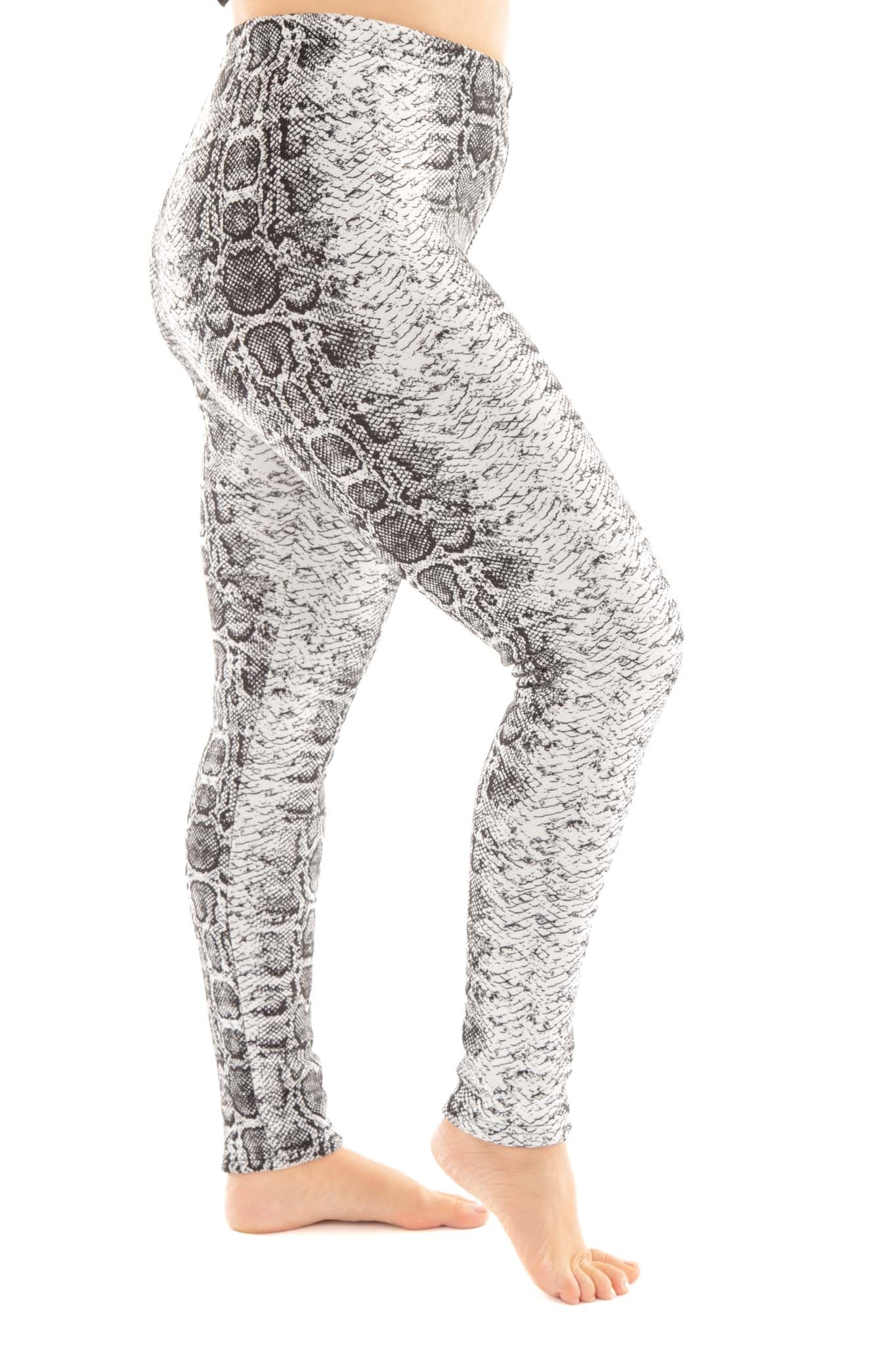 Light Gray Snake - Cozy Lined Leggings
