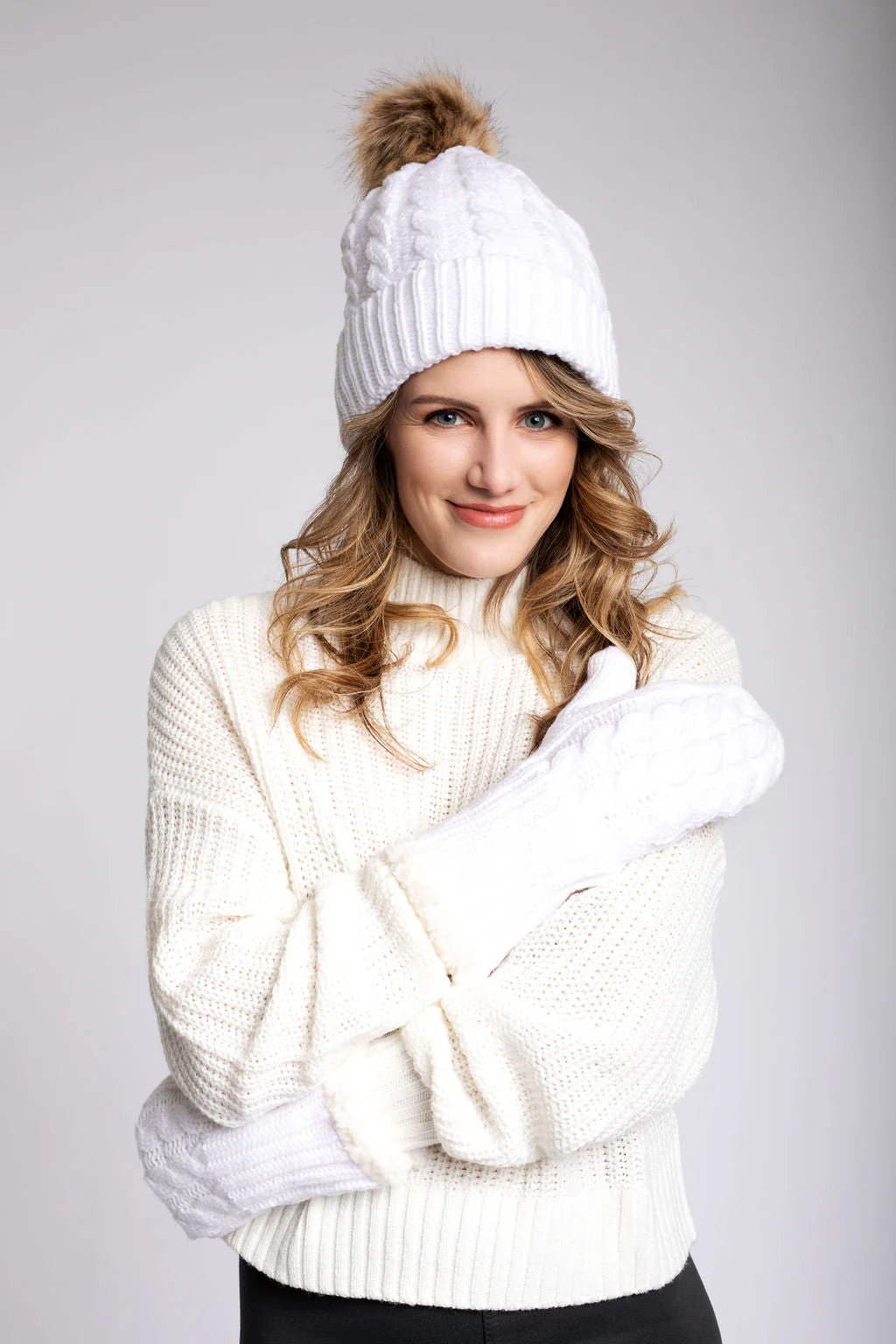 White - Cozy Lined Mittens - Image 5