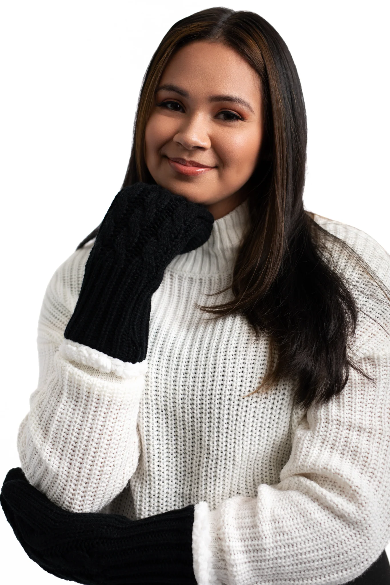Black - Cozy Lined Mittens - Image 4
