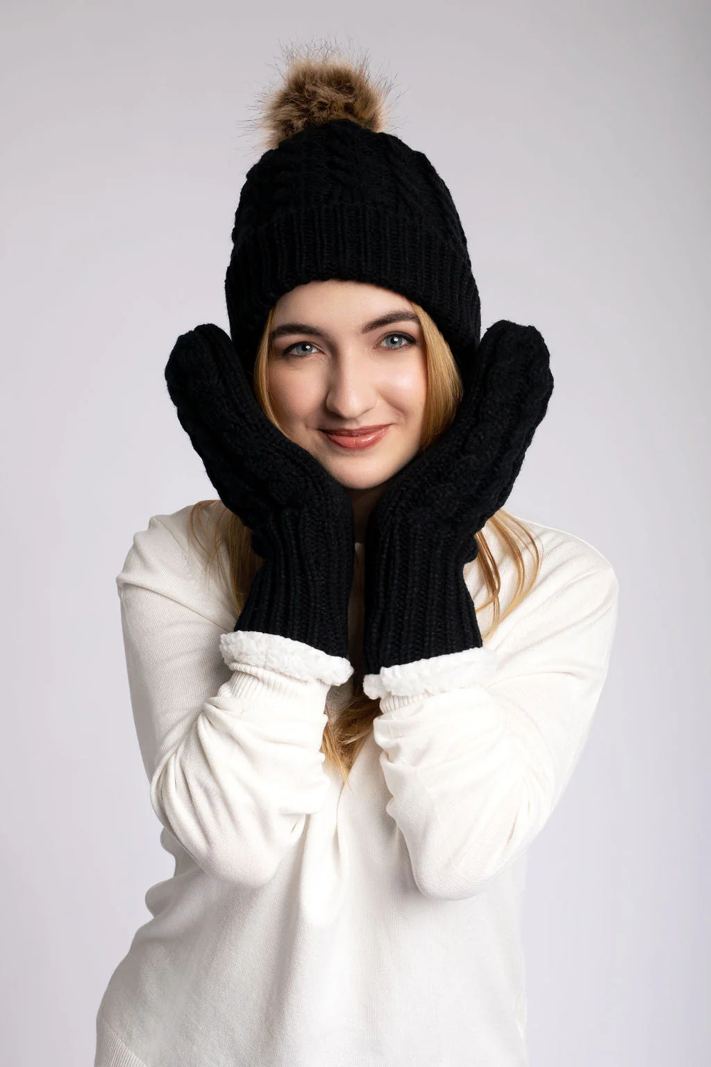 Black - Cozy Lined Mittens - Image 7